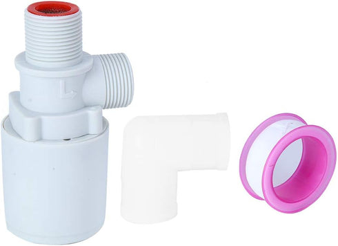 Automatic Float Valve, 3/4" Thread Water Level Control Valve Floating Ball Valve, Plastic Vertical Water Liquid Level Control Sensor Automatic with Filter