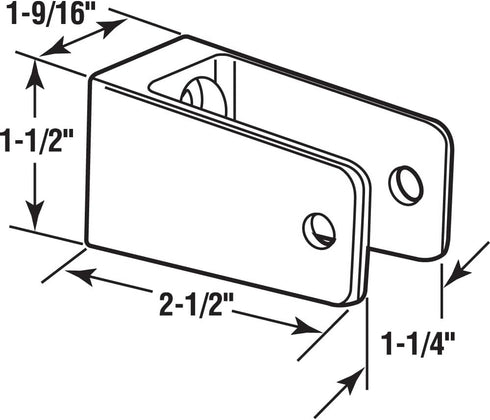 Prime-Line 656-6428 U-bracket for 1-1/4 In. Panels, Zinc Alloy, Chrome Plated with Fasteners (Single Pack)