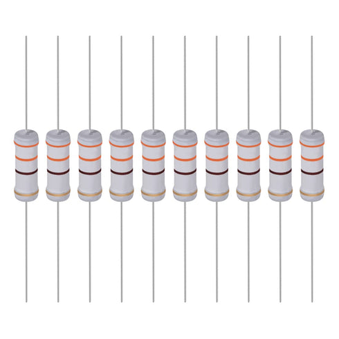 YOKIVE 20 Pcs Metal Oxide Film Resistors, Axis Lead Resistor for Electric Power Equipment (Grey, 3W, 330 Ohm)