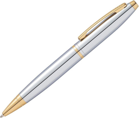 Cross Calais Ballpoint Pen - Chrome and Gold Trim