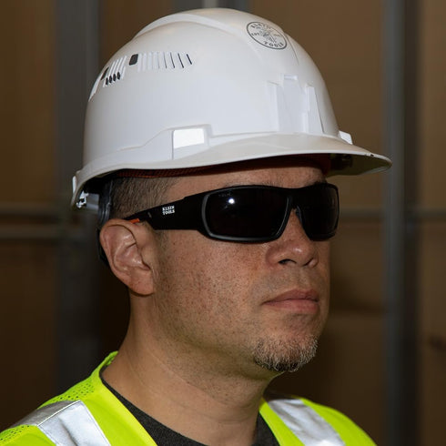 Klein Tools 60471 Safety Glasses, ANSI Z87.1+ Pro Full Frame Gasket Safety Glasses with Gray Lens, UV Protection