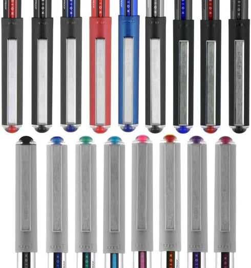 Vision Rollerball Pens Pack of 12, Violet Fine Point Pens with 0.7mm Medium Black Ink, Smooth Writing Bulk Office