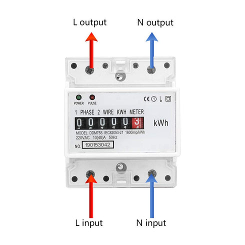 Single Phase Two Wire Energy Meter 4P LED Din Rail Electricity Power Voltmeter Ammeter Voltage Amp Kwh Meter Multimeter