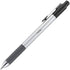 TUL BP3 Ballpoint, Retractable, Fine Point, 0.8 mm, Silver Barrel, Black Ink, Pack of 12