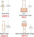 KIDMEN Rosegold kit,Set of Binder Clips,Paper Clips,Push Pins, total 226pcs by KIDMEN