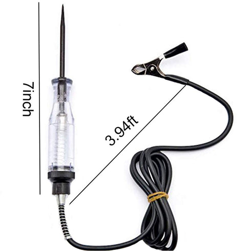 6V-12V-24V DC Car Circuit Tester Light, Professional Auto Voltage Continuity Test, Automotive Electrical Volt Test Light/Long Probe for Wire/Fuse/Socket and More - Black