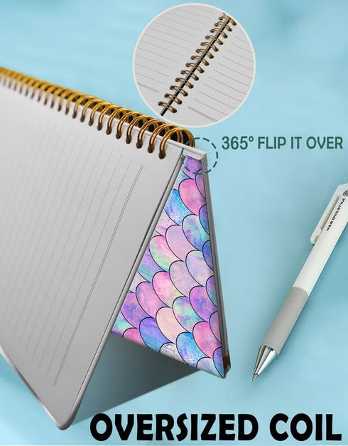 Spiral Journal Notebook for Women, A5 College Ruled, 120 Pages Lined Journal, 6"x 8.4", Premium Thick Paper, Mermaid
