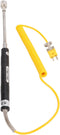 K Type Thermocouple Temperature Probe Heat Resistant Steel Sensor with Insulated Handle (Straight Shank)