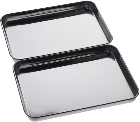 2 Packs Stainless Steel Dental Procedure Tray, Premium Silver Medical Surgical Tray for Tattoo, Resin, Lab Supplies