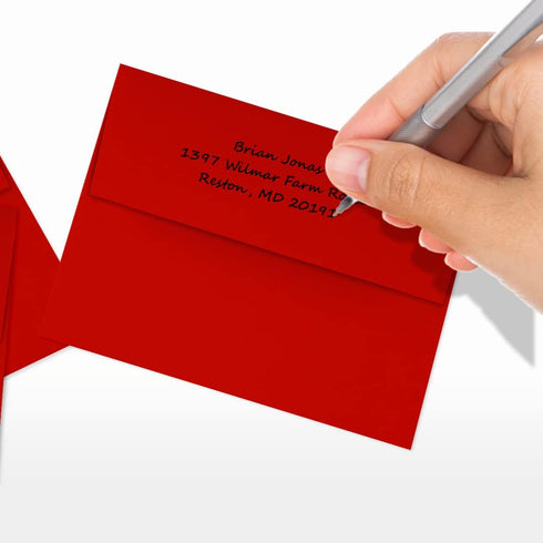 LUXPaper A2 Invitation Envelopes, 4 3/8" x 5 3/4", Holiday Red, 60lb Text, 50 Qty
