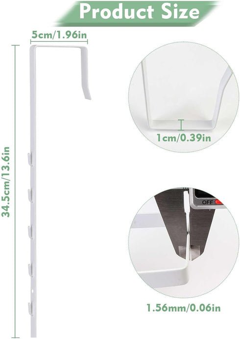 Adjustable Over-The-Door Mirror Hanger Set with Protective Lining, 2 Mirror Hook Brackets (Mirror Not Included) - White