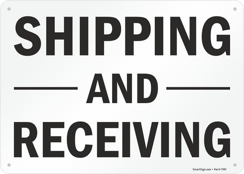 SmartSign-S-5803-AL-14 "Shipping And Receiving" Sign | 10" x 14" Aluminum Black on White