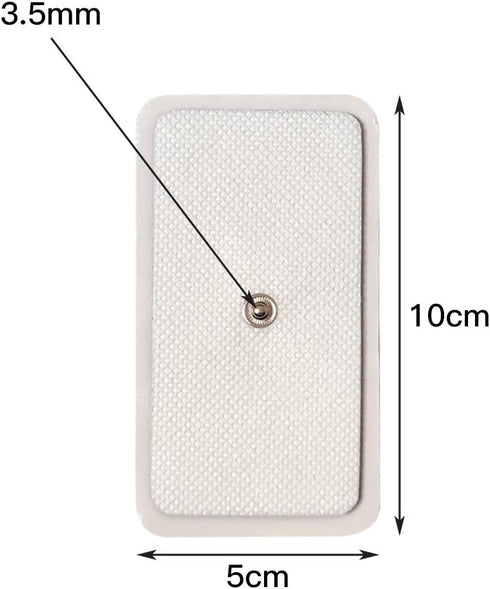 20 Pack 2"x4" TENS Snap Electrodes Pads - Compatible with All TENS/EMS Devices, Durable Conductive Pads