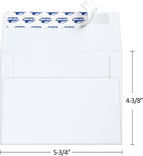 ValBox A2 Invitation Envelopes, 100 Qty 4.375x5.75" White Self Seal for Invitations, Photos, Thank You Notes