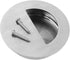2 Pack Closet Door Finger Pulls, Stainless Steel Round Flush Finger Cabinet Pull Handles, 60 * 15mm