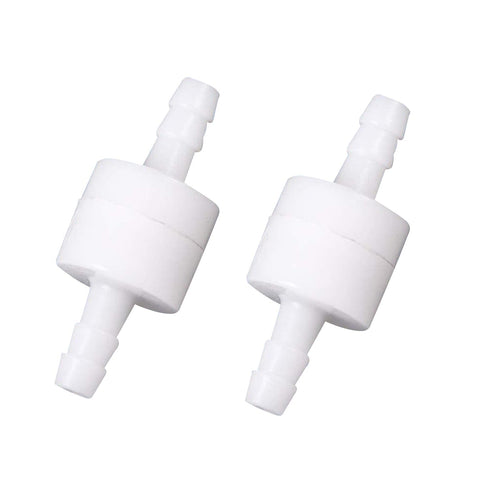 Quickun 3/8" Barb Hose One Way Inline Check Valve, Non Return Ozone Resistance PVDF Plastic, 2 Pcs