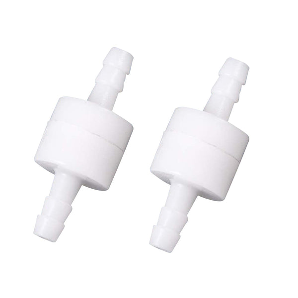 Quickun 3/8" Barb Hose One Way Inline Check Valve, Non Return Ozone Resistance PVDF Plastic, 2 Pcs