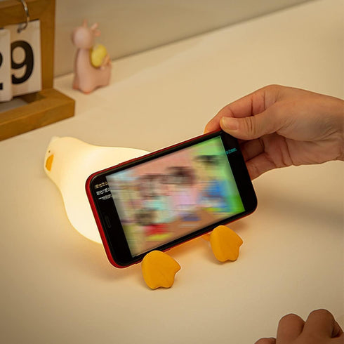 Generic 3 Dimmable 30-Minute LED Lying Flat Duck Night Light, Rechargeable Touch Control Bedside Lamp with Brightness