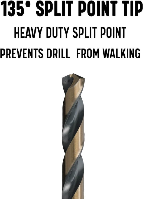 KFDHEX Series 5/16" Quick Change Hex Shank High Speed Steel Drill Bit, Pack of 12