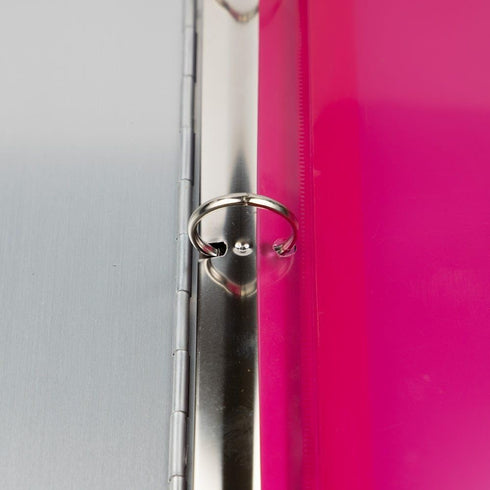 JAM PAPER 3 Hole Punch Binder Envelopes with Hook & Loop Closure - Pink - 9 1/2 x 11 1/2 - 1 Inch Expansion - 3/Pack