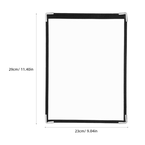 2-Side 21.6 28 Cm PVC Menu Book Restaurant Menu Holder with White Corner X for Bars Cafes and Dining Tables