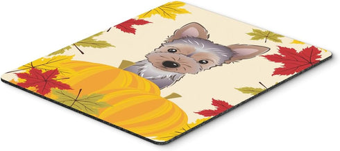 Caroline's Treasures BB2038MP Yorkie Puppy Thanksgiving Mouse Pad, Hot Pad or Trivet for Home Office Gaming Working Computers Laptop Mouse Mat,Washable Large Mousepad by Caroline's Treasures