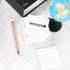 White Non-Sticky Notes 3 x 3 Inch Memo Pads, Blank Loose Paper with Acrylic Holder for Office, Home, School (500 Sheets)