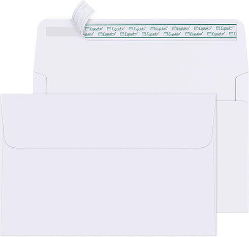 Eupako A9 Self Seal Envelopes, 250 Pack, White, 5-3/4 x 8-3/4 Inches for Invitations, Announcements, Wedding, Baby