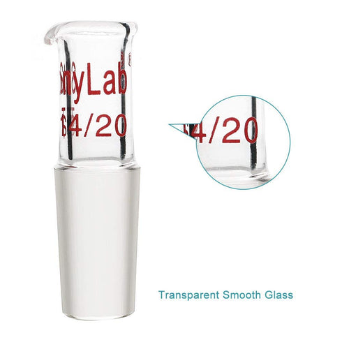 stonylab Glass Pour Out Adapter, Borosilicate Liquid Pouring Adapter with 14/20 Ground Inner Joint for Laboratory Supply