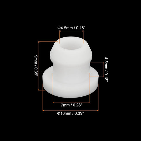 MECCANIXITY 20Pcs Snap Rubber Grommet Plug Mount, Dia 7mm ID 4.5mm Seal Anti-Scratch for Electrical Box Cable Pipe White