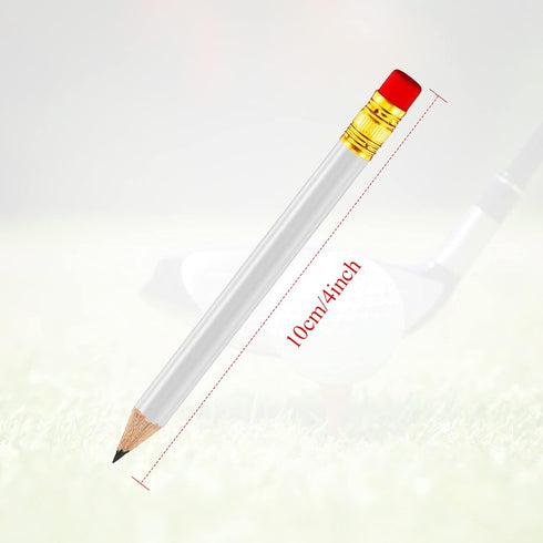 Outus White Golf Pocket Pencils with Eraser, 72 Pieces, Hexagon Shaped, Multi-Functional, Non-Toxic, Smooth Brush Strokes, Suitable for Parties, Classroom, Scantron Tests by Outus