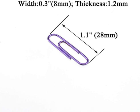 HAHIYO Paper Clips 1.1" (28mm) Length Purple Paperclips, Bright Colors Vinyl Coated for Bookmark Organize Home Office