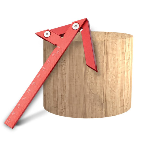 Aluminum Alloy Center Positioning Ruler, Multi-Function High-Precision Metric Measuring Tool for Right Angles