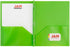 JAM PAPER Plastic 2 Pocket School POP Folders with Metal Prongs Fastener Clasps, Lime Green, 3/Pack