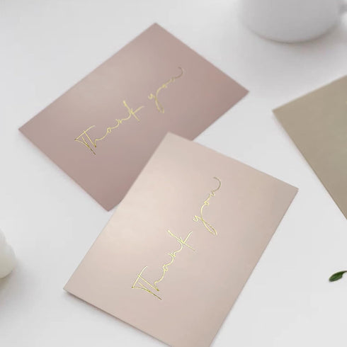 Obbyidk 40 Gold Foiled Thank You Cards with Envelopes, Thank You Card Assortments, Suitable for Baby Shower, Bridal