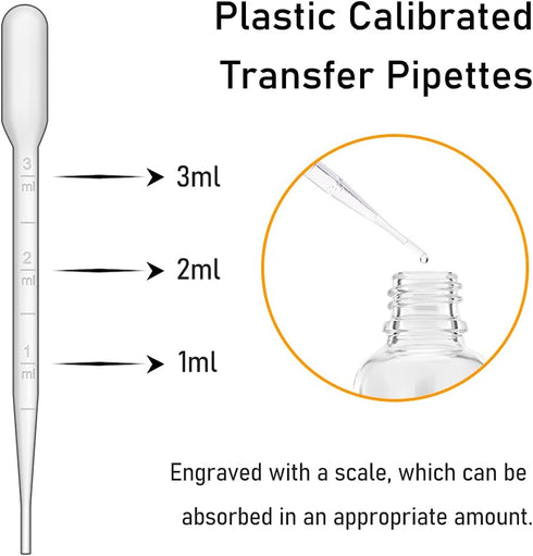 Dropper Bottles - 4oz Clear Glass Eye Dropper Bottle for Essential Oils, 12 Pack with Golden Top