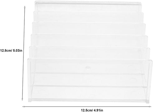 DOITOOL Acrylic File Organizer and Bookends for Desk, Desktop Book Storage Holder with Sturdy Book Rack, Office