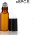 10pcs 5ml Amber Mini Glass Bottle Sample Vial with Glass Eye Dropper + Roller, 1pc Clean Cloth + 1pc 3ml Dropper
