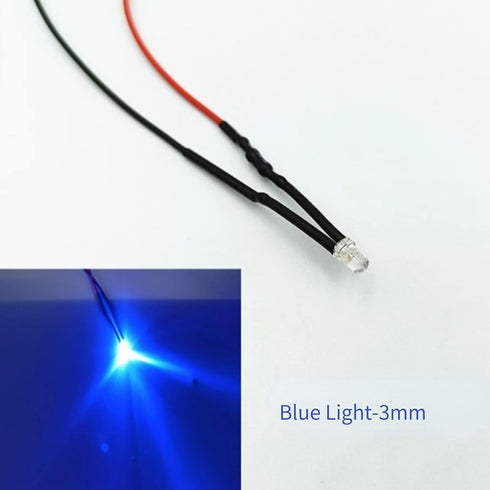 LED Lights, 50Pcs Blue Light 3mm, 5/10mm Options, DC9-12V Pre Wired Round Small LED Lamps for DIY Lighting Projects