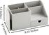 Desk Organizer with Bookshelf, White Multifunctional Organizer with Drawer for Makeup Storage, Small, Grey