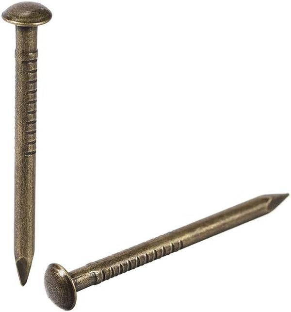 uxcell Small Tiny Hardware Nails, Carbon Steel 1.8X25mm(DxL) for DIY Decorative Wooden Boxes, Bronze Tone, 500pcs