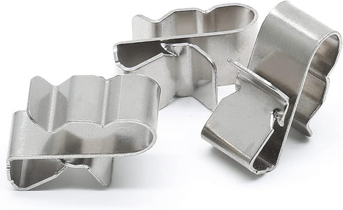Qjaiune 100Pcs 23mm 304 Trailer Frame Wire Clips, Length Solar Panel Wire Clips, Stainless Steel Cable Clamps