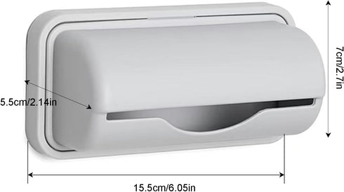 AqusilAir Set 2 Wall-Mounted Trash Bag Dispenser for Small Garbage Bags Adhesive PVC Storage Box for Bathroom, Kitchen