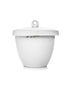 QWORK Lab Porcelain Crucible with Lid, 2 Pack, 50ml Capacity, White, Smooth Surface, for Laboratory School to Heat Chemical Compounds