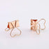 Rose Gold Metal Binder Clips with Heart Shaped Handle 0.74"/19mm Foldback Clips in Acrylic Crystal Box for Office Home