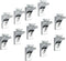 Tiberham Glass Shelf Bracket, 12 Pcs Zinc Alloy Polished Chrome Right Angle Shelf