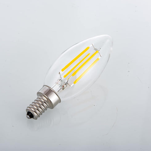 12 Volt LED Candelabra Bulbs E12, 40 Watt Replacement Soft White 3000K, Low Voltage 12V 24V, 3 Pack