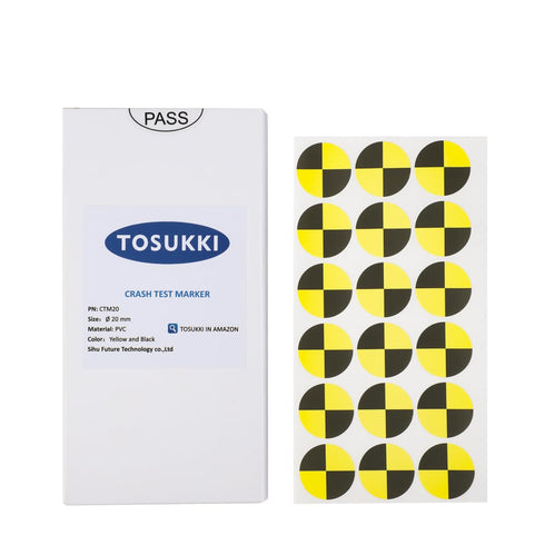 (180 PCS) TOSUKKI Crash Test Stickers, Reflective Crash Test Targets, Dummy Stickers (Ø 20 mm)