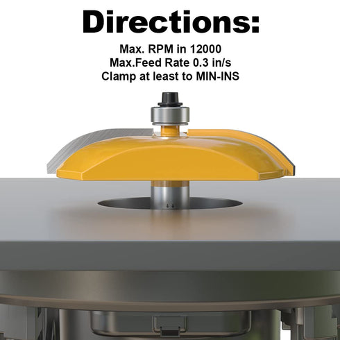 1/2 inch 3-1/8-Inch FivePears Cove Raised Panel Router Bit Shank for Making Cabinet Door, Diameter, Used in Combination