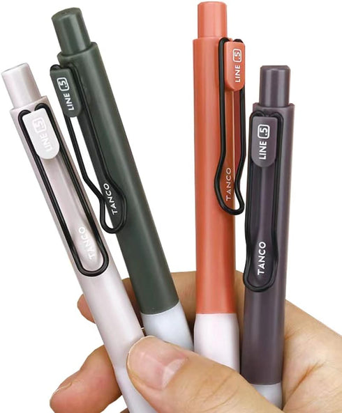 HeTaoCat Retractable Gel Pens, 0.5mm Fine Point, Quick Drying Black Ink Gel Pens, Box of 6 for Writing and Drawing